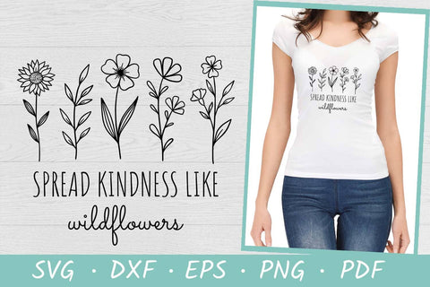 Spread kindness like wildflowers | Wildflower SVG | Flowers SVG Irina Ostapenko 