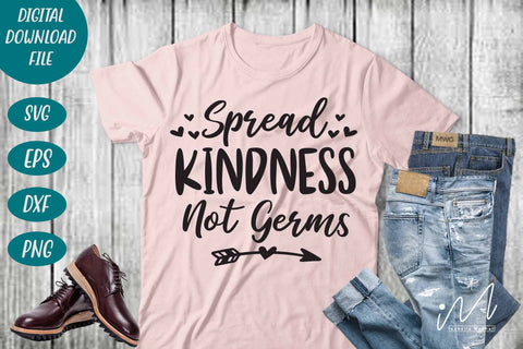 Spread kindness Not Germs svg,Kindergarten Teacher Svg, Cool Teacher T-shirt svg, Cut files, Funny Teacher Svg SVG Isabella Machell 