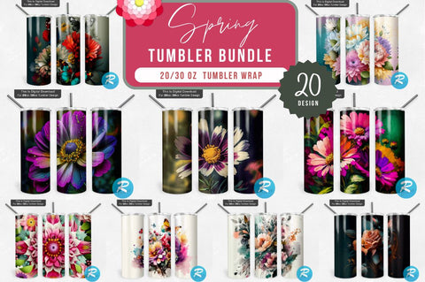 Spring And Flower Png Tumbler Bundle Sublimation Regulrcrative 