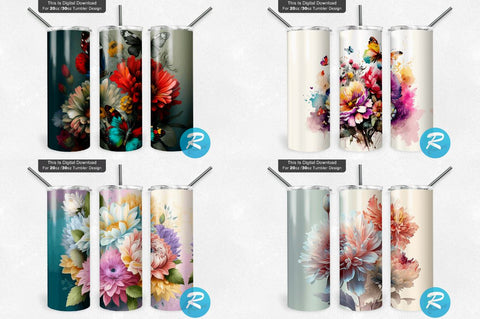 Spring And Flower Png Tumbler Bundle Sublimation Regulrcrative 