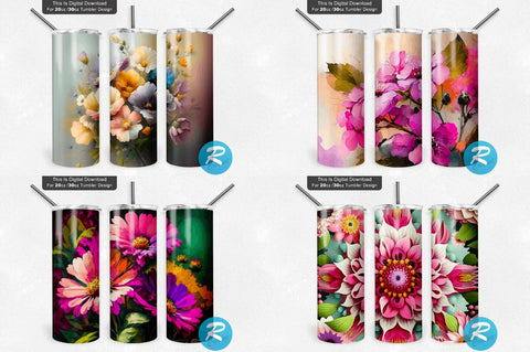 Spring And Flower Png Tumbler Bundle Sublimation Regulrcrative 