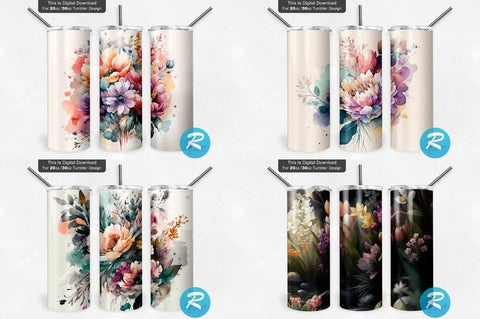 Spring And Flower Png Tumbler Bundle Sublimation Regulrcrative 