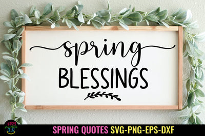 Spring Blessings I Spring Door Sign SVG I Spring Sign SVG SVG Happy Printables Club 