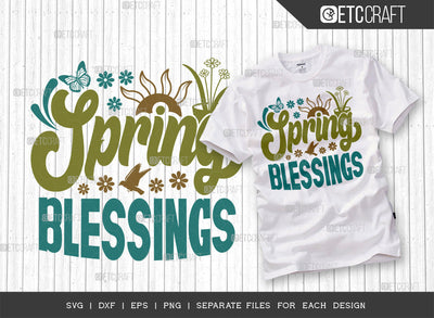 Spring Blessings SVG Cut File | Birds Svg | Sun Svg | Butterfly Svg | Flower Svg | Spring Svg | Hello Spring Svg | Dxf | Eps | Png | Tshirt Design SVG ETC Craft 