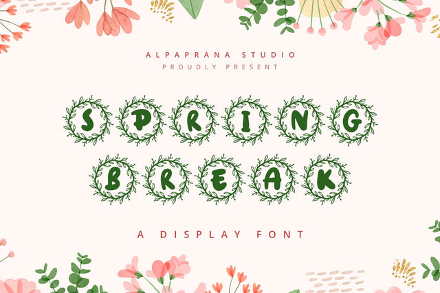 Spring Break - Decorative Display Font Font Alpaprana Studio 