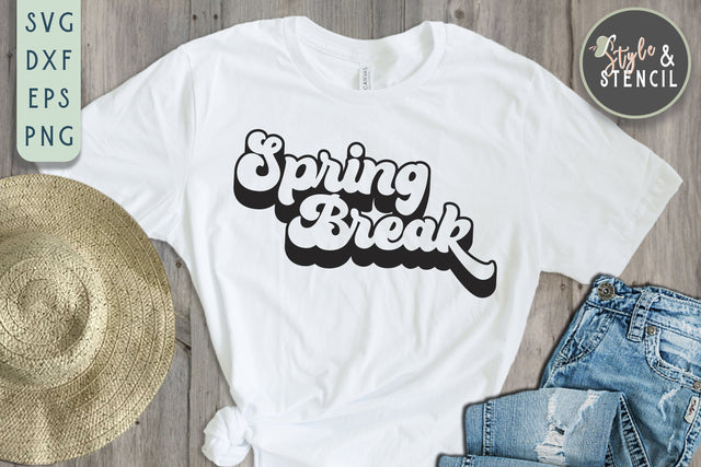 Spring Break SVG - Retro SVG SVG Style and Stencil 
