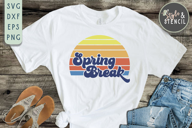 Spring Break SVG - Sunset SVG Style and Stencil 