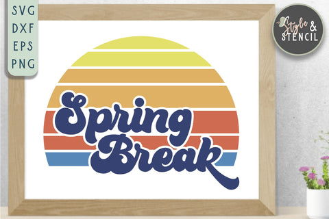 Spring Break SVG - Sunset SVG Style and Stencil 