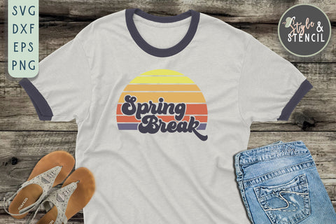 Spring Break SVG - Sunset SVG Style and Stencil 