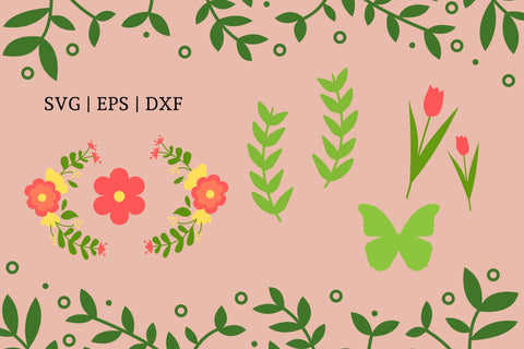 Spring Bundle Seamless Digital Paper & Vectors JPG SVG DXF EPS SVG TheCrafterDepot 