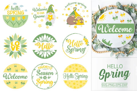 Spring Bundle Svg, Door Hanger Svg, Front Door Decor Svg SVG SvgMonkeys 