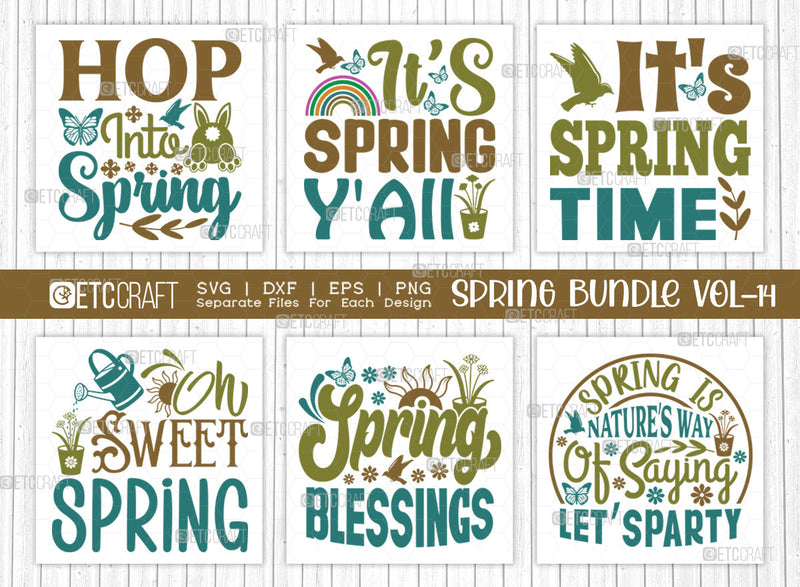 Spring Bundle Vol-14 | Hop Into Spring Svg | Its Spring Y'all Svg | It ...