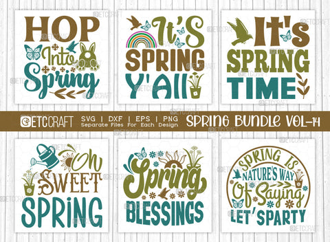 Spring Bundle Vol-14 | Hop Into Spring Svg | Its Spring Y'all Svg | It's Spring Time Svg | Oh Sweet Spring Svg | Spring Quote Design SVG ETC Craft 
