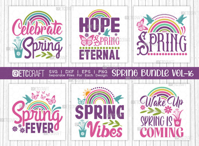 Spring Bundle Vol-16 | Celebrate Spring Svg | Hope Spring Eternal Svg | Spring Svg | Spring Fever Svg | Spring Quote Design SVG ETC Craft 