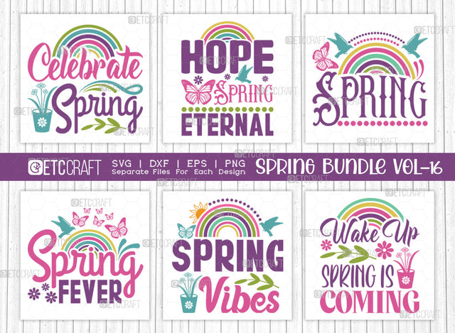 Spring Bundle Vol-16 | Celebrate Spring Svg | Hope Spring Eternal Svg | Spring Svg | Spring Fever Svg | Spring Quote Design SVG ETC Craft 