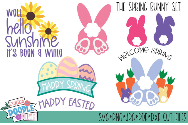 Spring Bunny SVG Cut Files SVG Digital Doodle Pad 