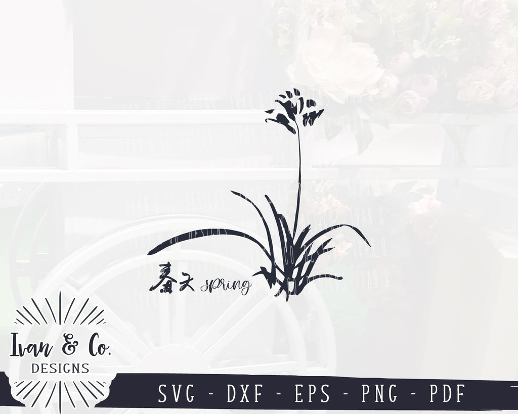 Spring (春天) SVG Files | Chinese Calligraphy | Floral | Farmhouse SVG ...