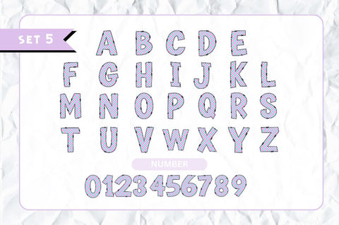 Spring Doodle Alphabet with Hand Drawn Numbers and Clipart Font Regulrcrative 
