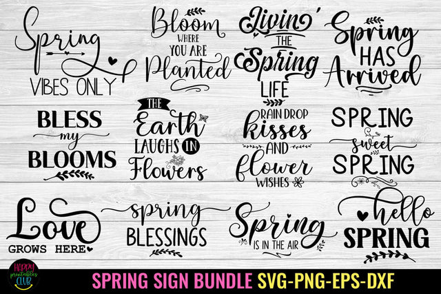 Spring Door Sign SVG Bundle I Spring Sign SVG Bundle SVG Happy Printables Club 
