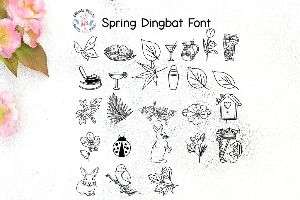 Spring Easter Flowers Dingbat - So Fontsy