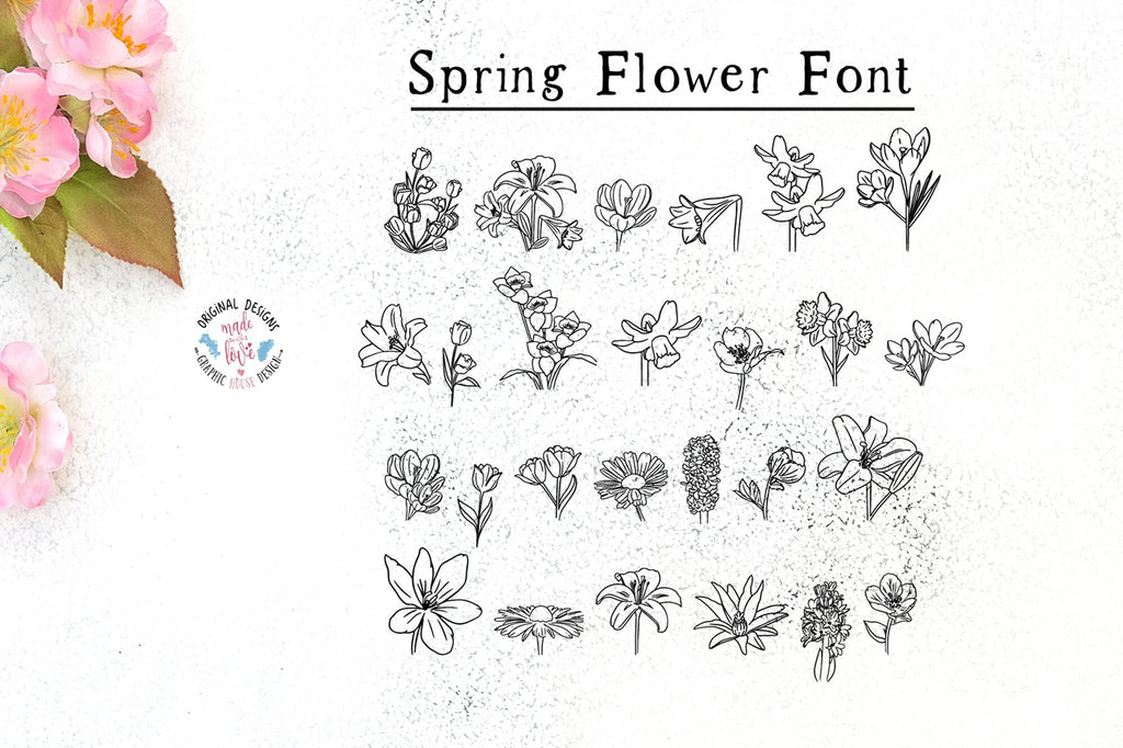Spring Easter Flowers Dingbat - So Fontsy