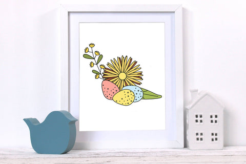 Spring easter illustration - floral composition sublimation Sublimation LuckyTurtleArt 