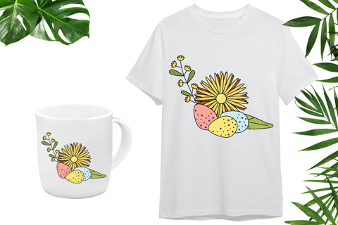 Spring easter illustration - floral composition sublimation Sublimation LuckyTurtleArt 