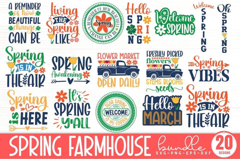 Spring Farmhouse SVG Bundle SVG DESIGNISTIC 