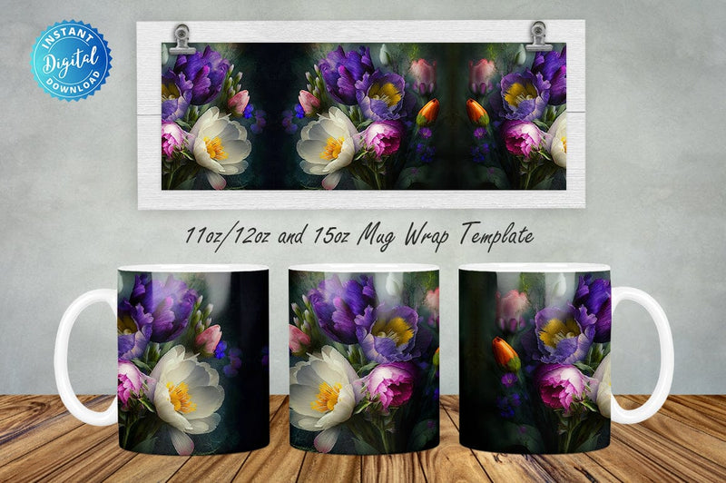 Spring Floral 11, 12 & 15 Oz Mug Sublimation Sublimation Regulrcrative 