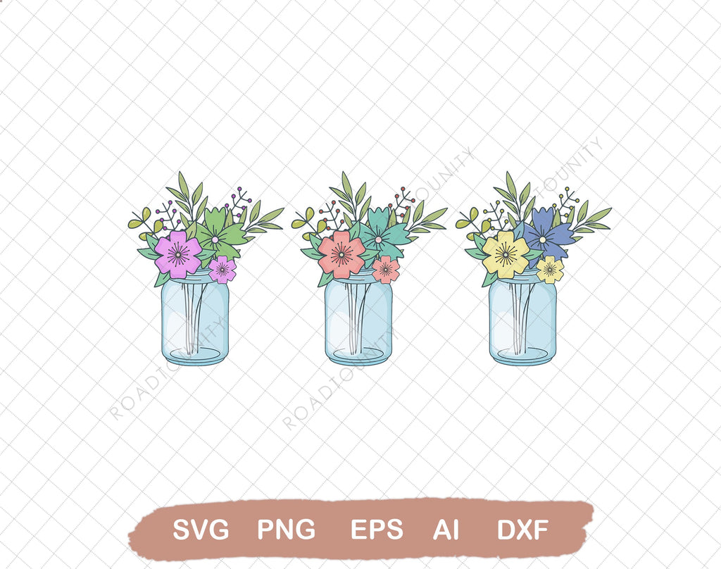 Spring Floral Boho Svg file, EPS file, PNG file, JPG file, Instant ...