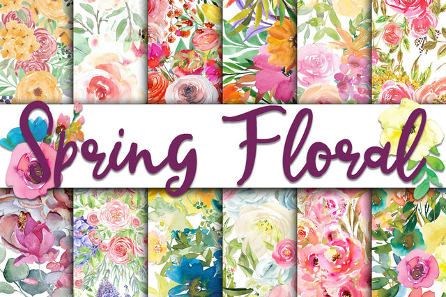 Spring Floral Digital Papers Digital Pattern Old Market 