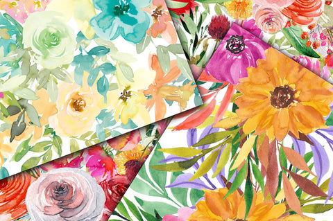 Spring Floral Digital Papers Digital Pattern Old Market 