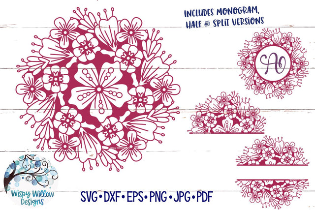 Spring Floral Mandala SVG Bundle SVG Wispy Willow Designs 
