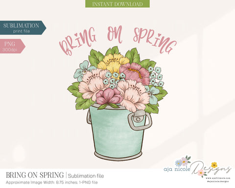 Spring Floral Sublimation File Sublimation Aja Nicole Designs 