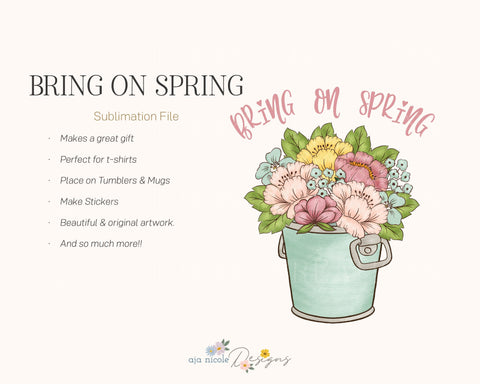 Spring Floral Sublimation File Sublimation Aja Nicole Designs 