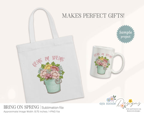 Spring Floral Sublimation File Sublimation Aja Nicole Designs 