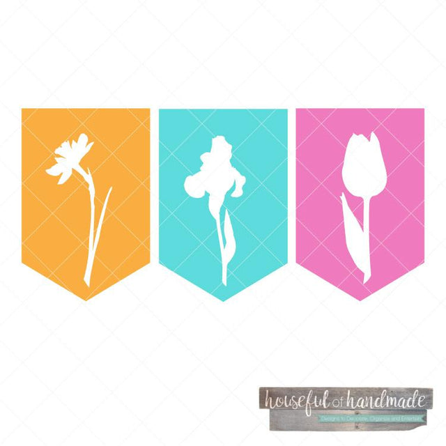 Spring Flower Bunting Houseful of Handmade 