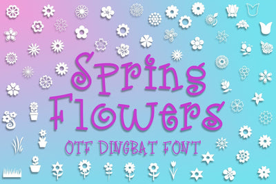 Spring Flowers Dingbat Font Font Design Shark