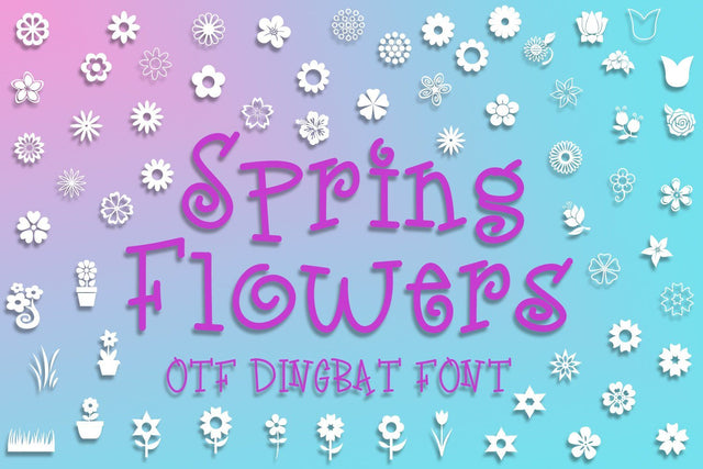 Spring Flowers Dingbat Font Font Design Shark