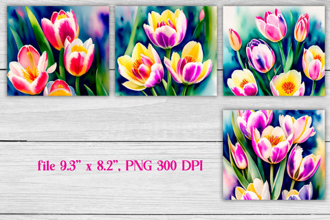 Spring flowers tumbler wrap | Tulip tumbler sublimation Sublimation Svetana Studio 