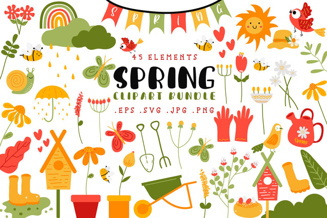 Spring Garden Clipart Bundle SVG dapiyupi store 