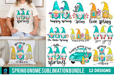 Spring Gnome Sublimation Bundle SVG fokiira 