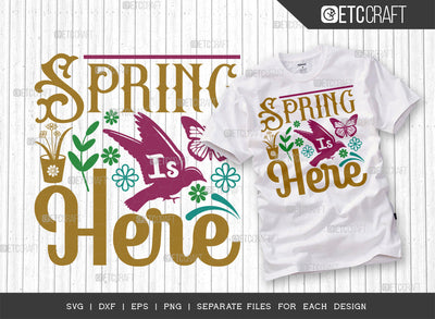 Spring Is Here SVG Cut File | Birds Svg | Butterfly Svg | Flower Svg | Spring Svg | Hello Spring Svg | Dxf | Eps | Png | Tshirt Design SVG ETC Craft 