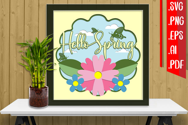Spring Layered Papercut 3 svg eps png ai pdf 3D Paper zafrans studio 