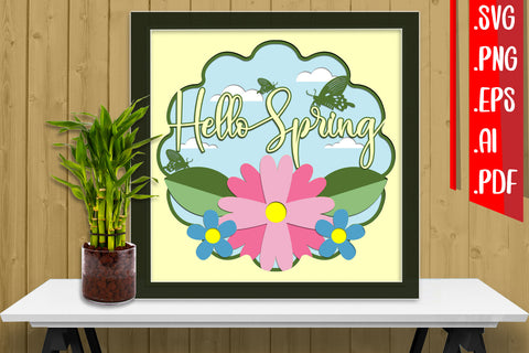 Spring Layered Papercut 3 svg eps png ai pdf 3D Paper zafrans studio 