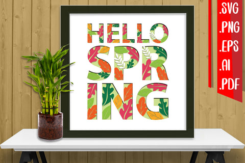 Spring Layered Papercut 4 svg eps png ai pdf 3D Paper zafrans studio 