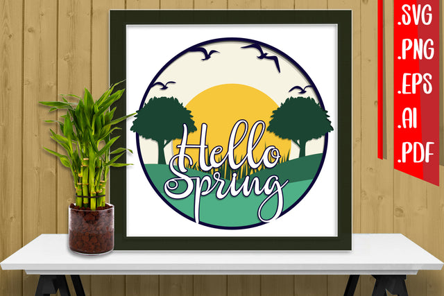 Spring Layered Papercut 5 svg eps png ai pdf 3D Paper zafrans studio 