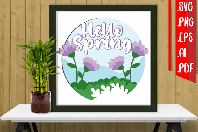 Spring Layered Papercut 6 svg eps png ai pdf 3D Paper zafrans studio 