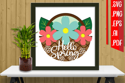 Spring Layered Papercut 7 svg eps png ai pdf 3D Paper zafrans studio 