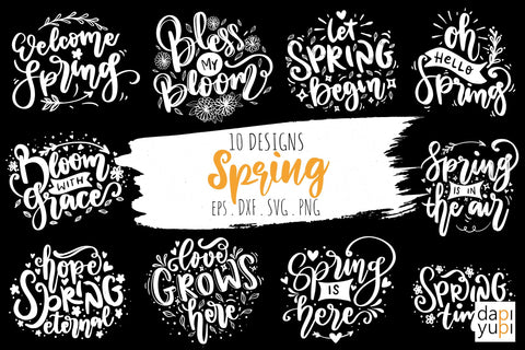 Spring Lettering Quotes Bundle SVG dapiyupi store 